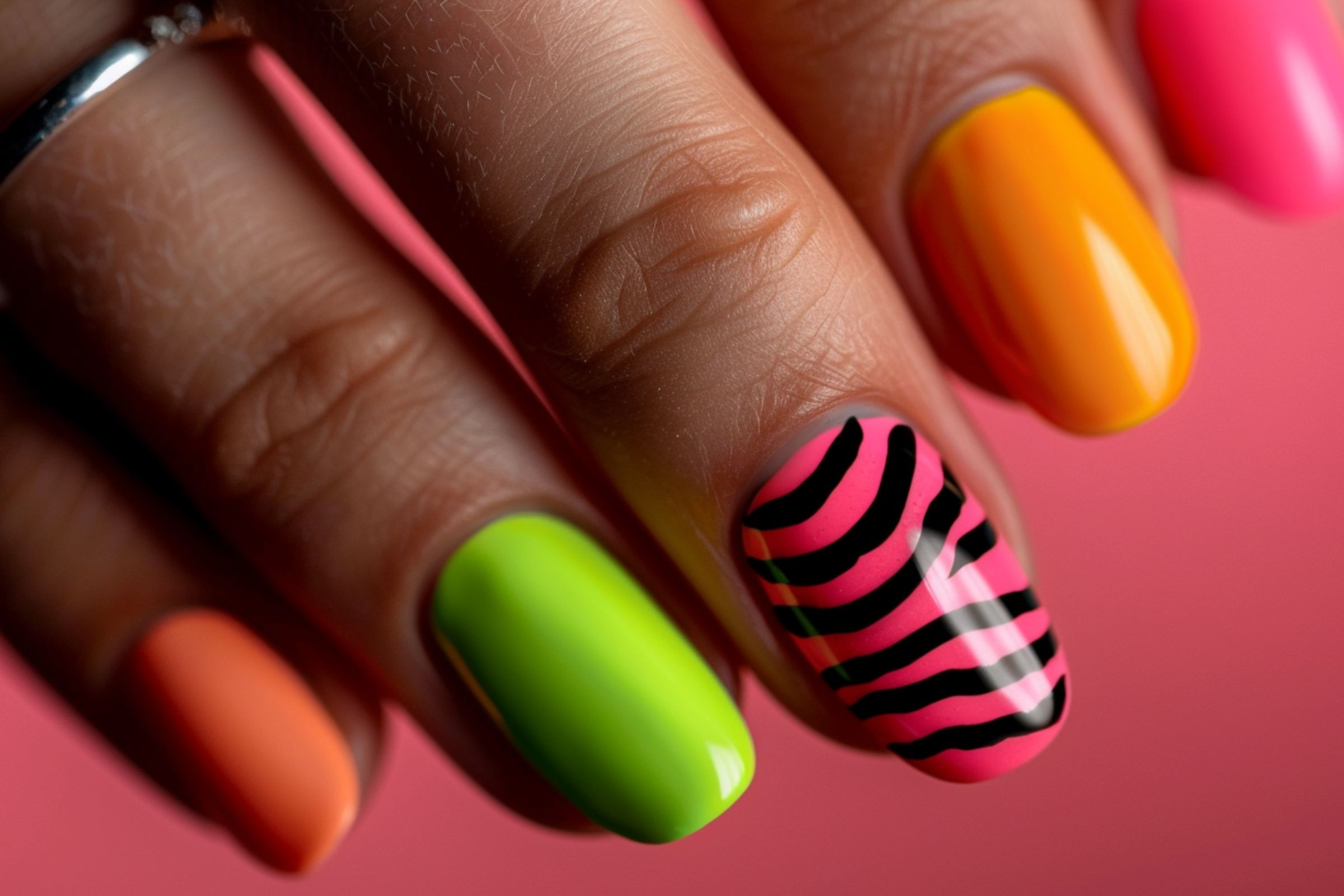 Flame Designs (3) summer neon nails