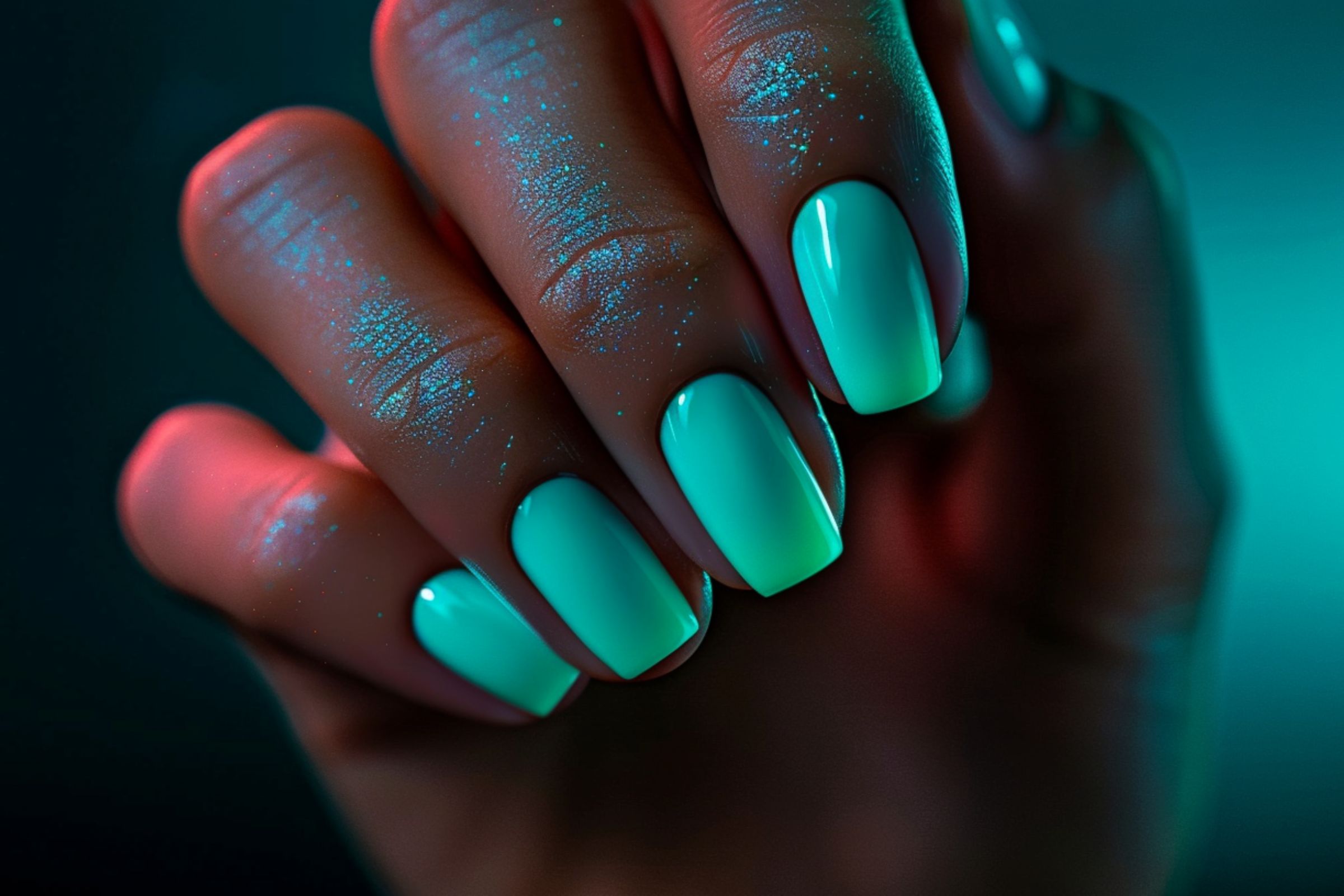 Glow-in-the-Dark Neon Nails (4) summer neon nails