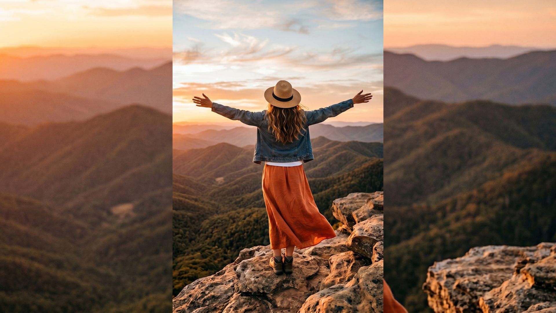 Hiker and beautiful view