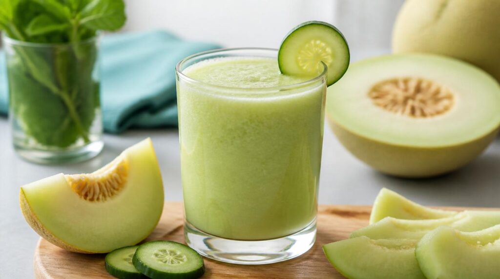 Cucumber melon green smoothie sipper