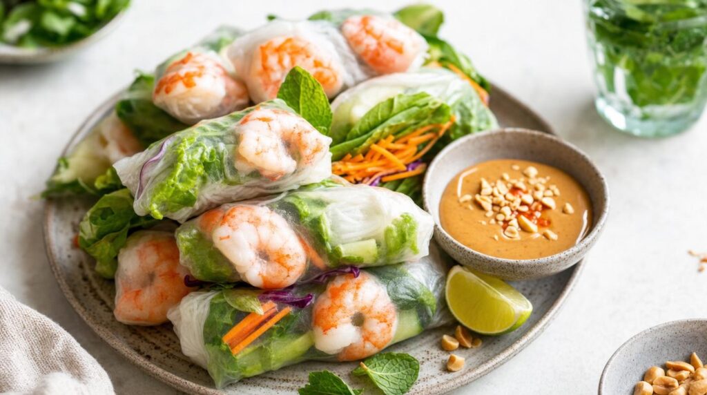 Fresh Summer Rolls with Peanut Sauce
