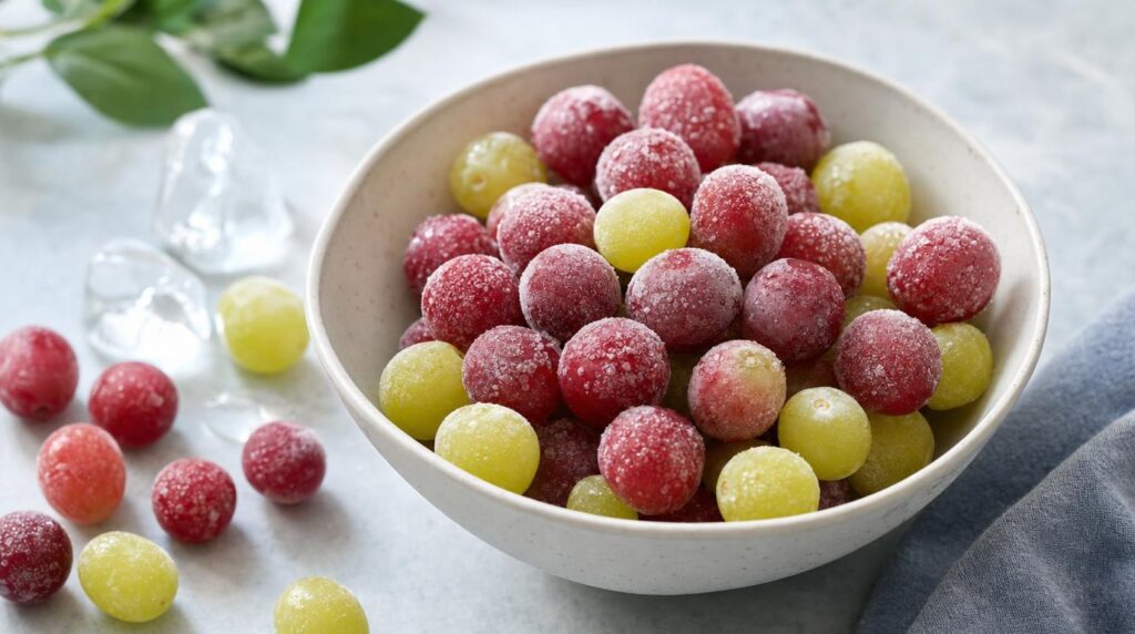 Frozen Grapes in a bowl