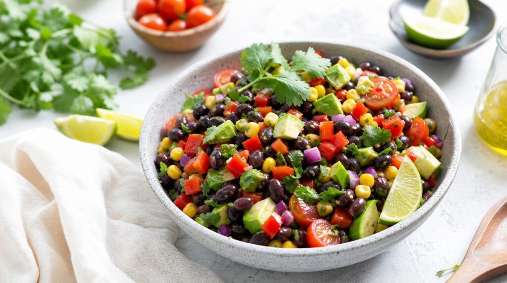 Southwest Black Bean Salad with corn and avocado