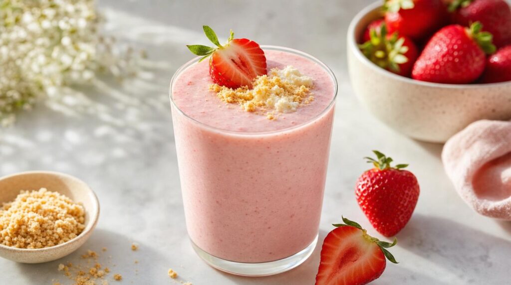 Strawberry Cheesecake Cottage Cheese Smoothie