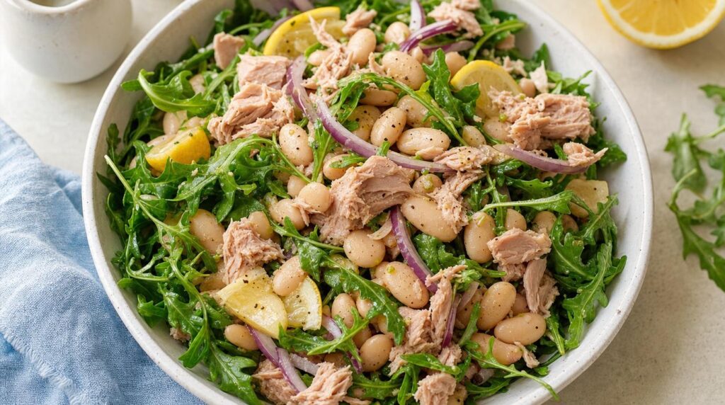 Tuna and White Bean Salad with arugula