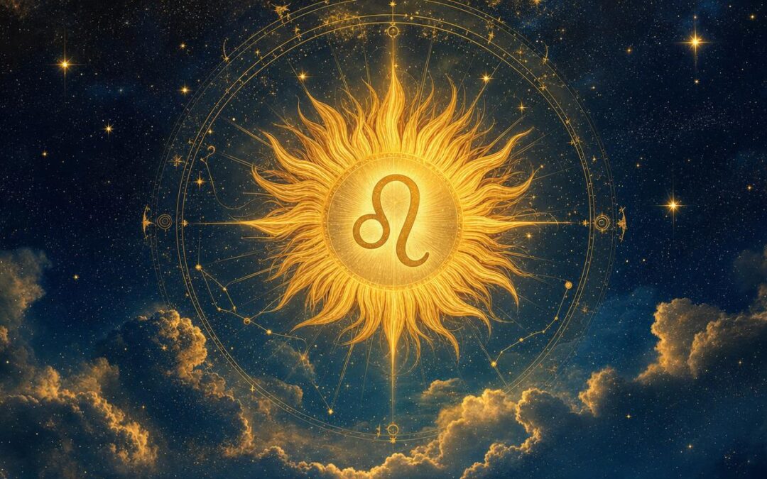 Radiant Sun in Leo celestial horoscope art