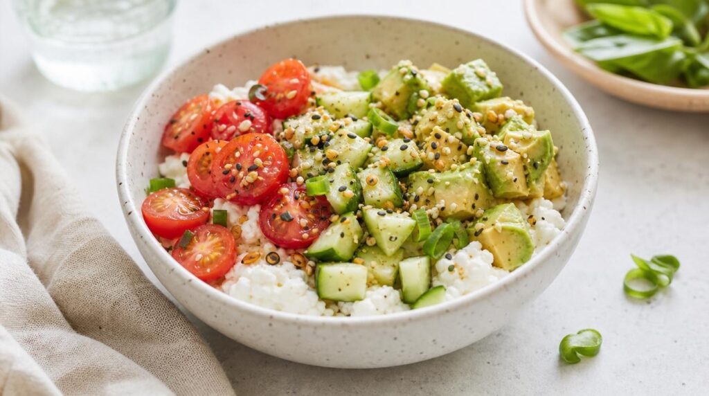 Loaded Cottage Cheese Bowl topped
